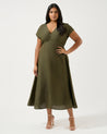 Aubrey V-Neck Dress - Olive - Estelle Clothing