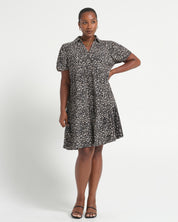 Abstract geo dress - Black/Neutral - Estelle Clothing