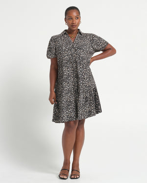 Abstract geo dress - Black/Neutral - Estelle Clothing