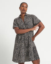 Abstract geo dress - Black/Neutral - Estelle Clothing