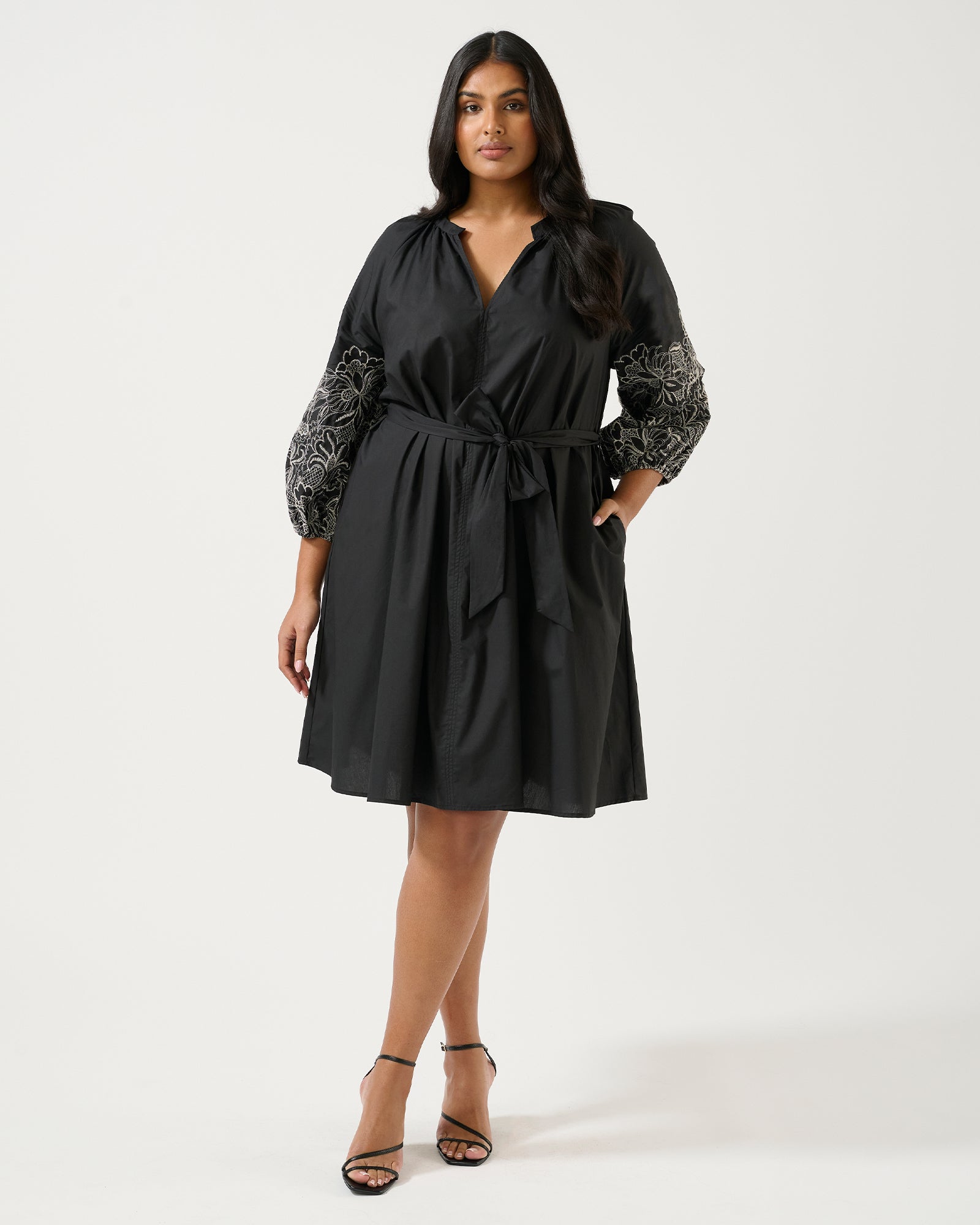 Cala Emb Dress - Black - Estelle Clothing