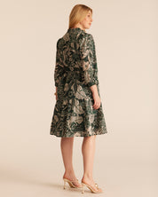 Sea Lily Dress - TEAL/CREAM - Estelle Clothing
