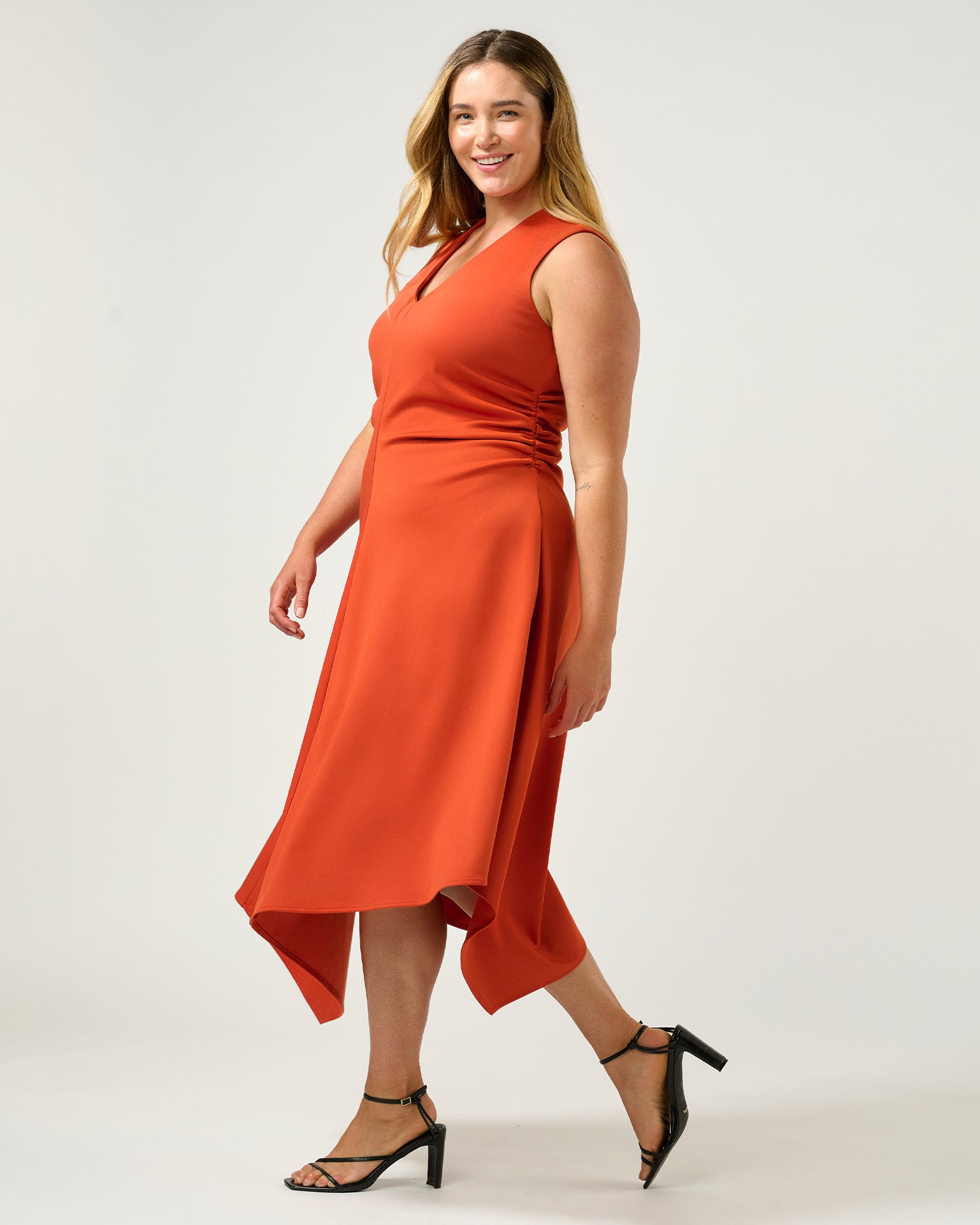 Carmen Dress - Tangerine - Estelle Clothing