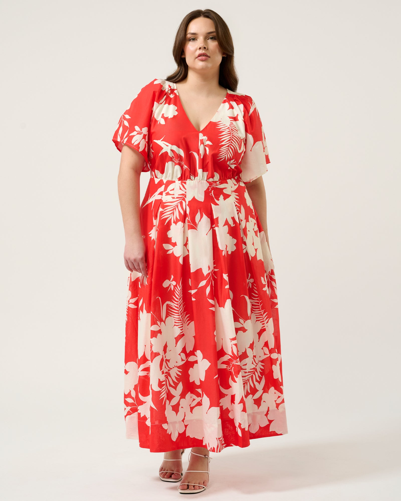 Solstice Dress - Poppy Red/Cream - Estelle Clothing