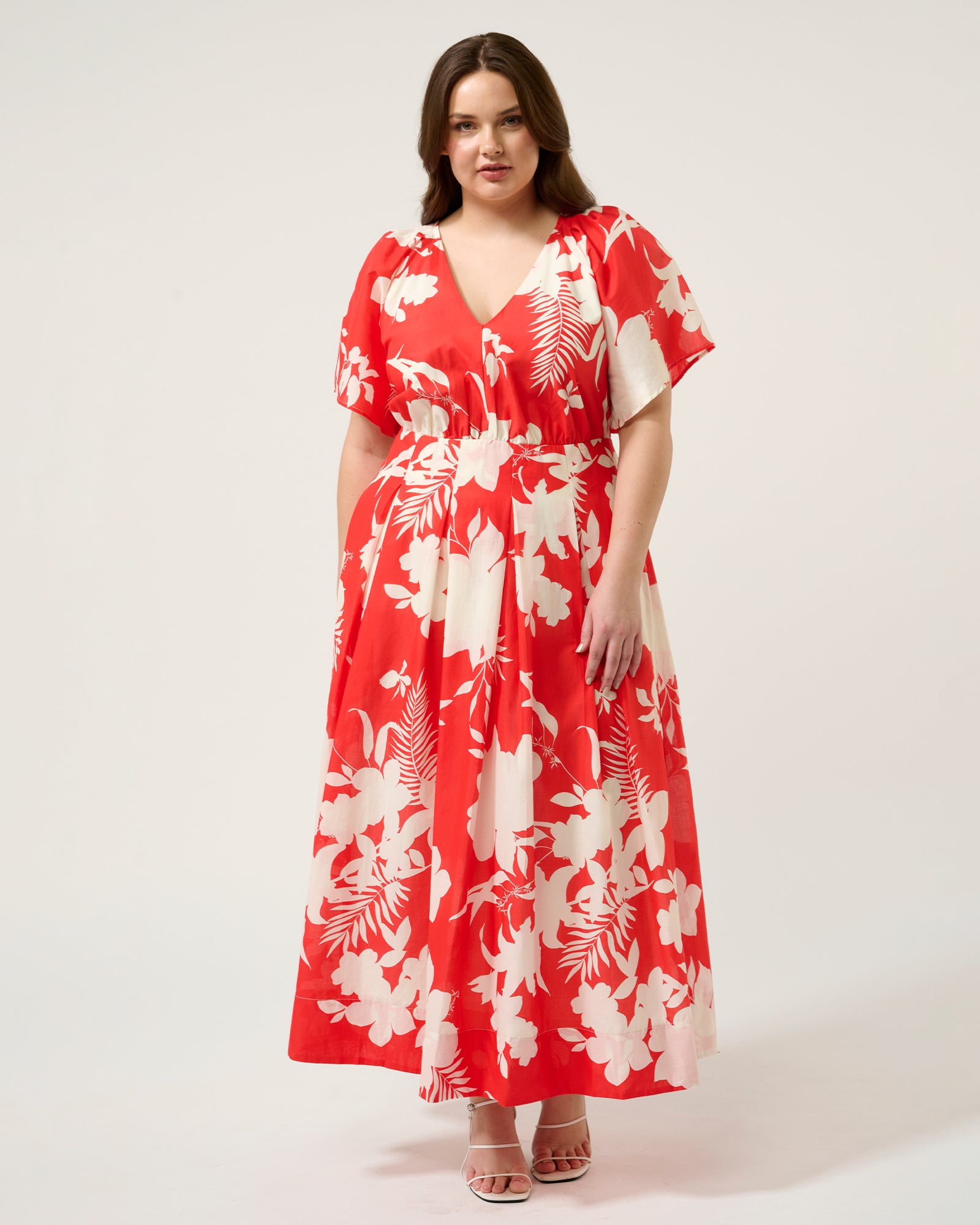 Solstice Dress - Poppy Red/Cream - Estelle Clothing