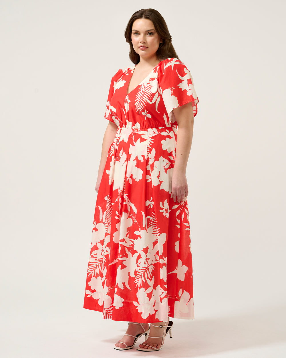 Solstice Dress - Poppy Red/Cream - Estelle Clothing
