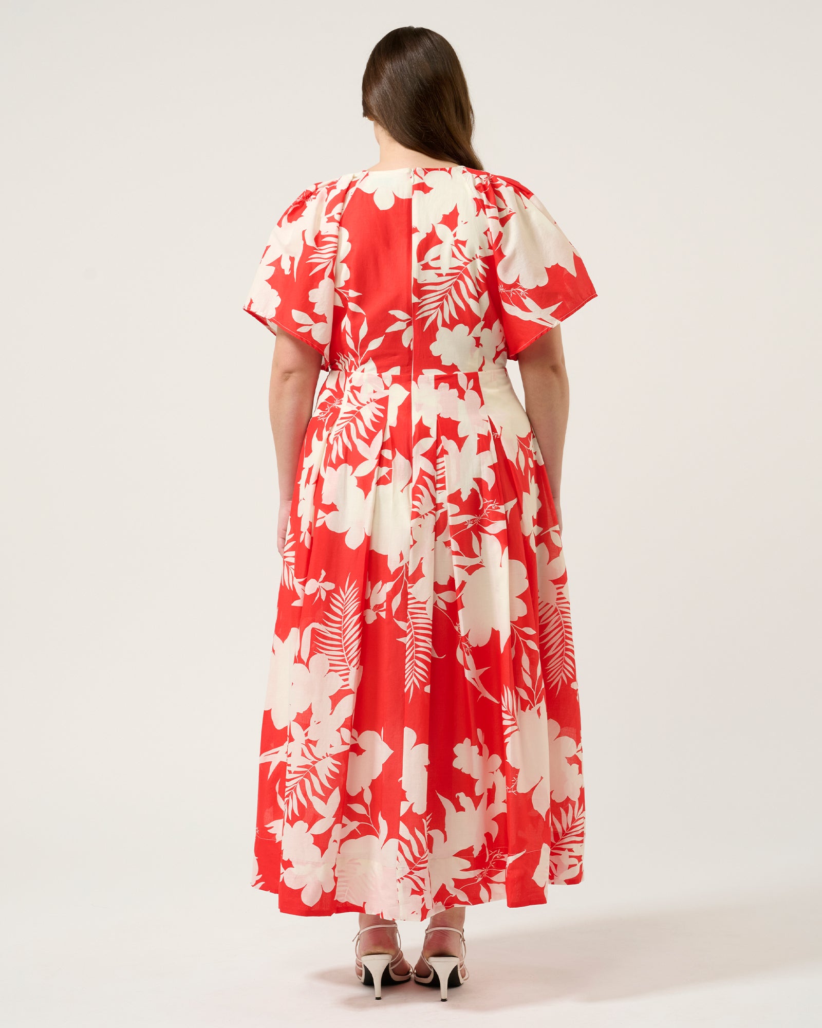 Solstice Dress - Poppy Red/Cream - Estelle Clothing