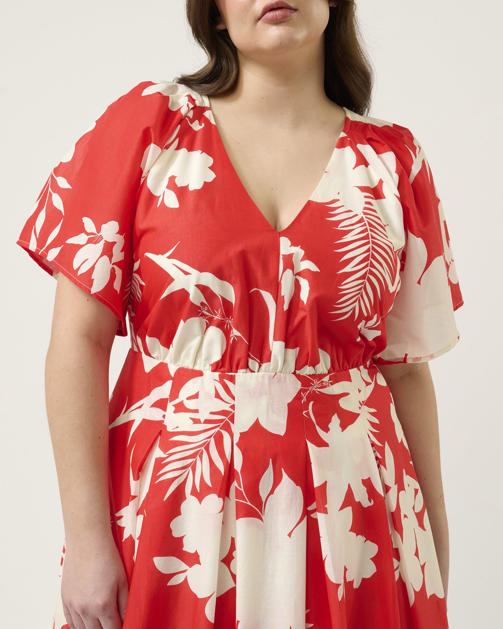 Solstice Dress - Poppy Red/Cream - Estelle Clothing