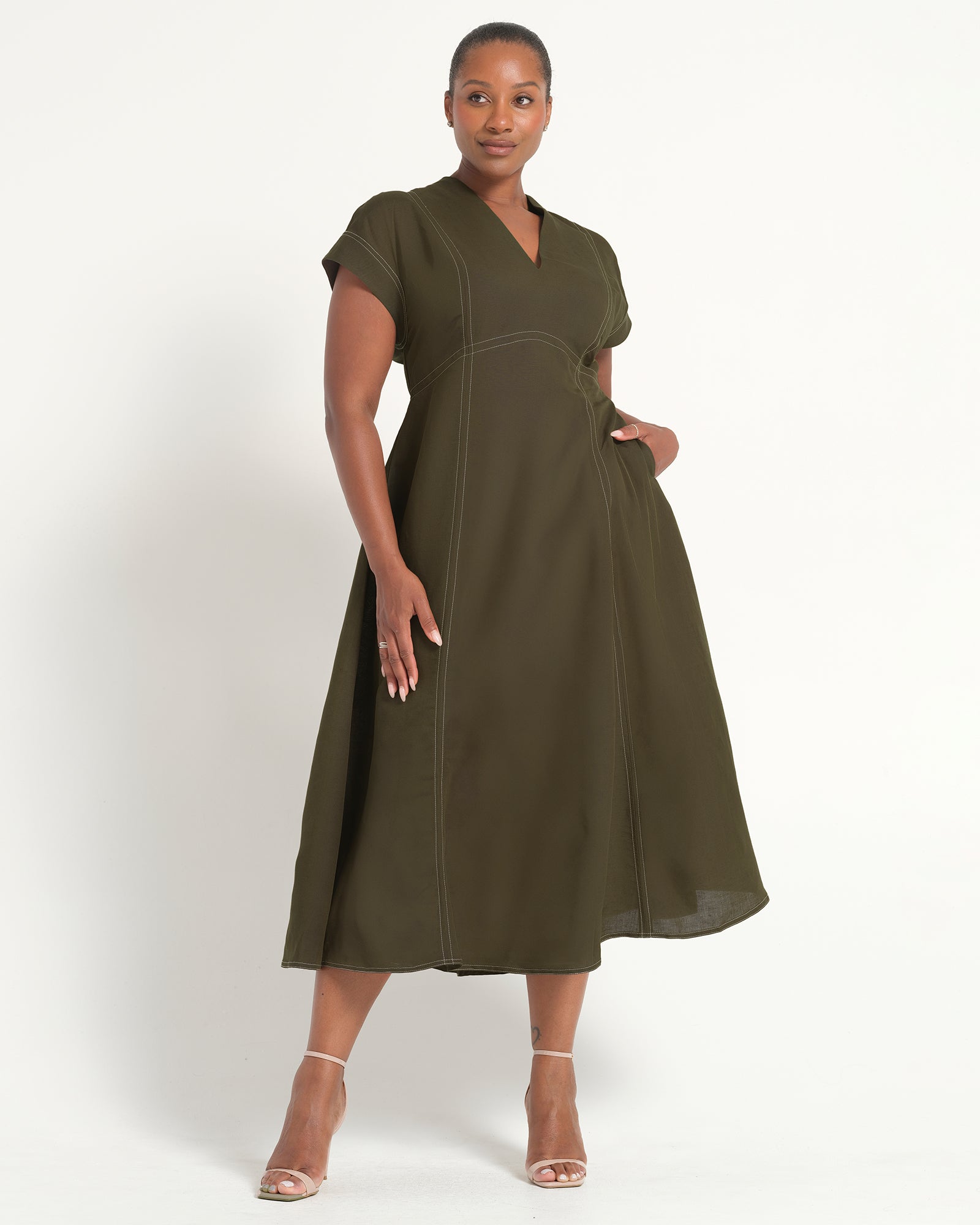 Arden Dress - Olive - Estelle Clothing