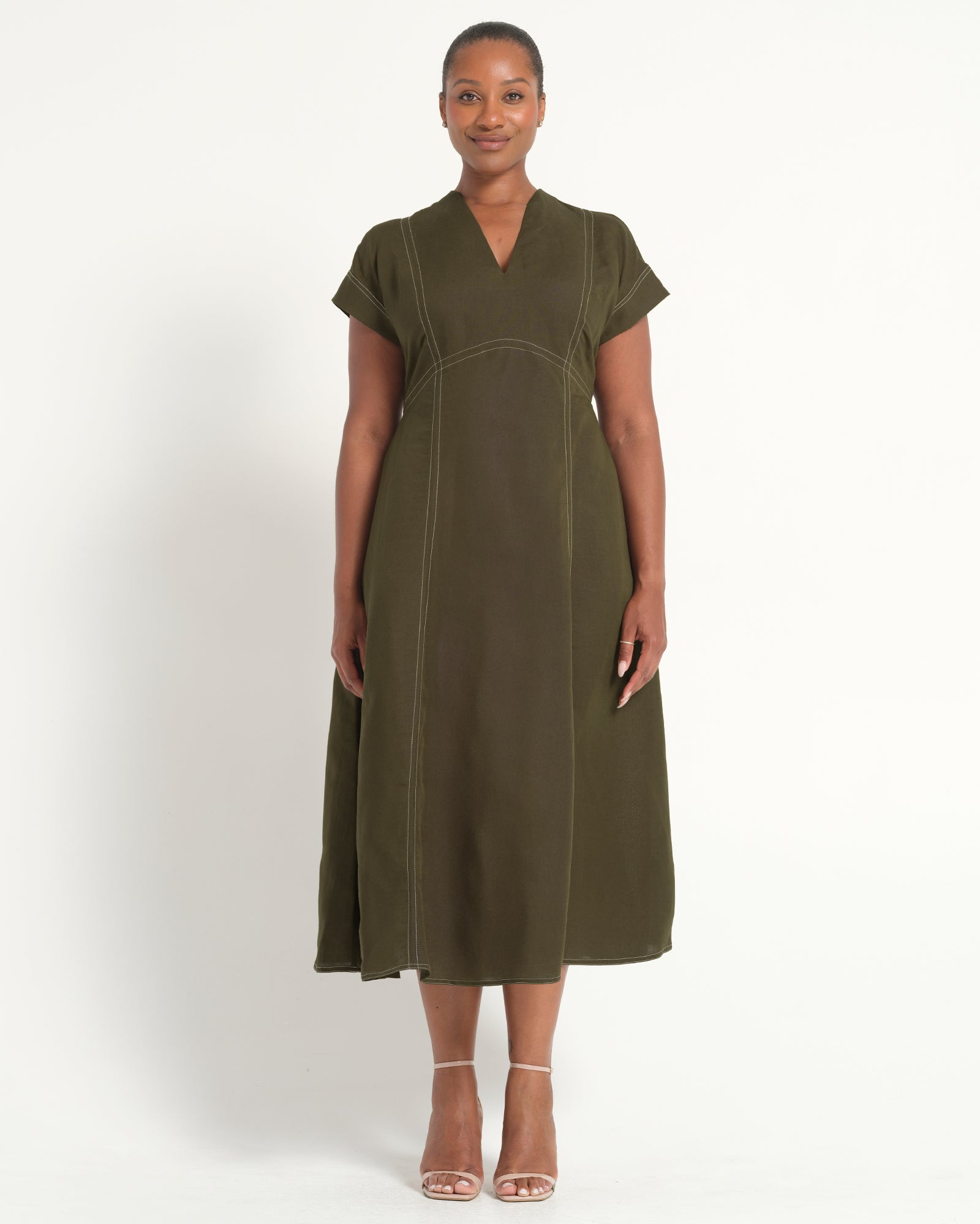 Arden Dress - Olive - Estelle Clothing