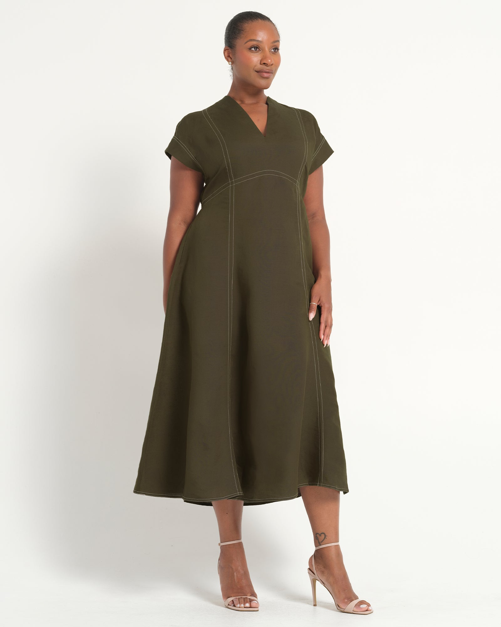 Arden Dress - Olive - Estelle Clothing