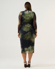 Peace Lily Dress - Black/Moss - Estelle Clothing
