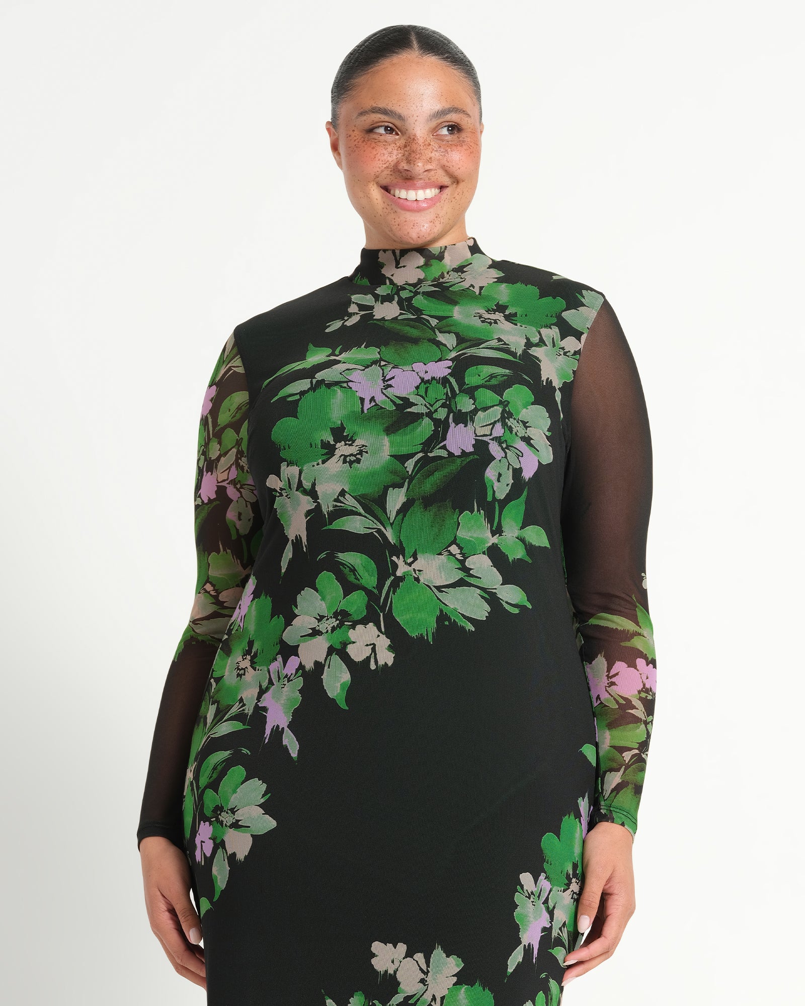 Estelle Fiora Long Sleeve Mesh Dress - Ivy Fleur Estelle Fiora Long Sleeve Mesh Dress - Ivy Fleur