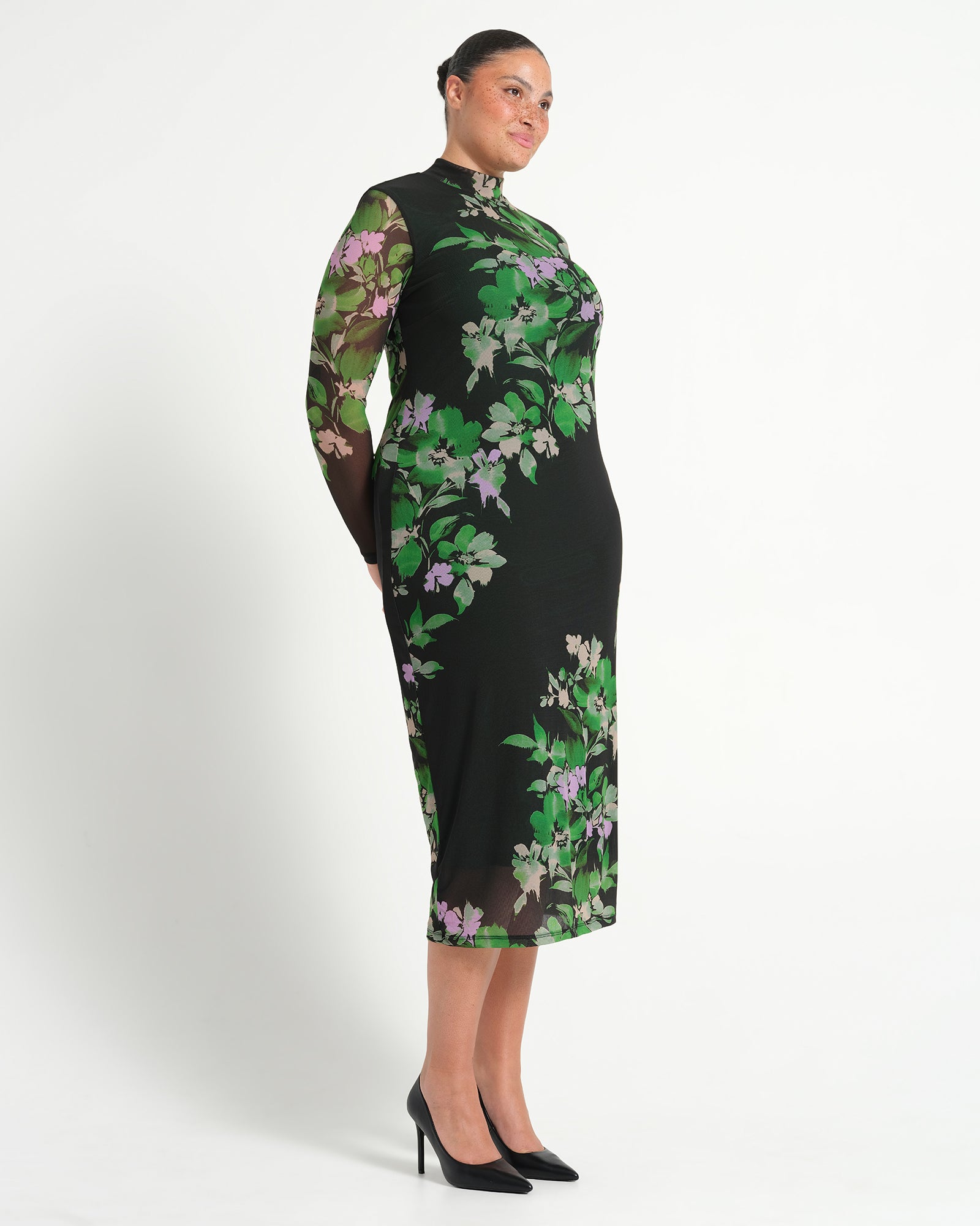 Fiora Long Sleeve Mesh Dress - Ivy Fleur - Estelle Clothing
