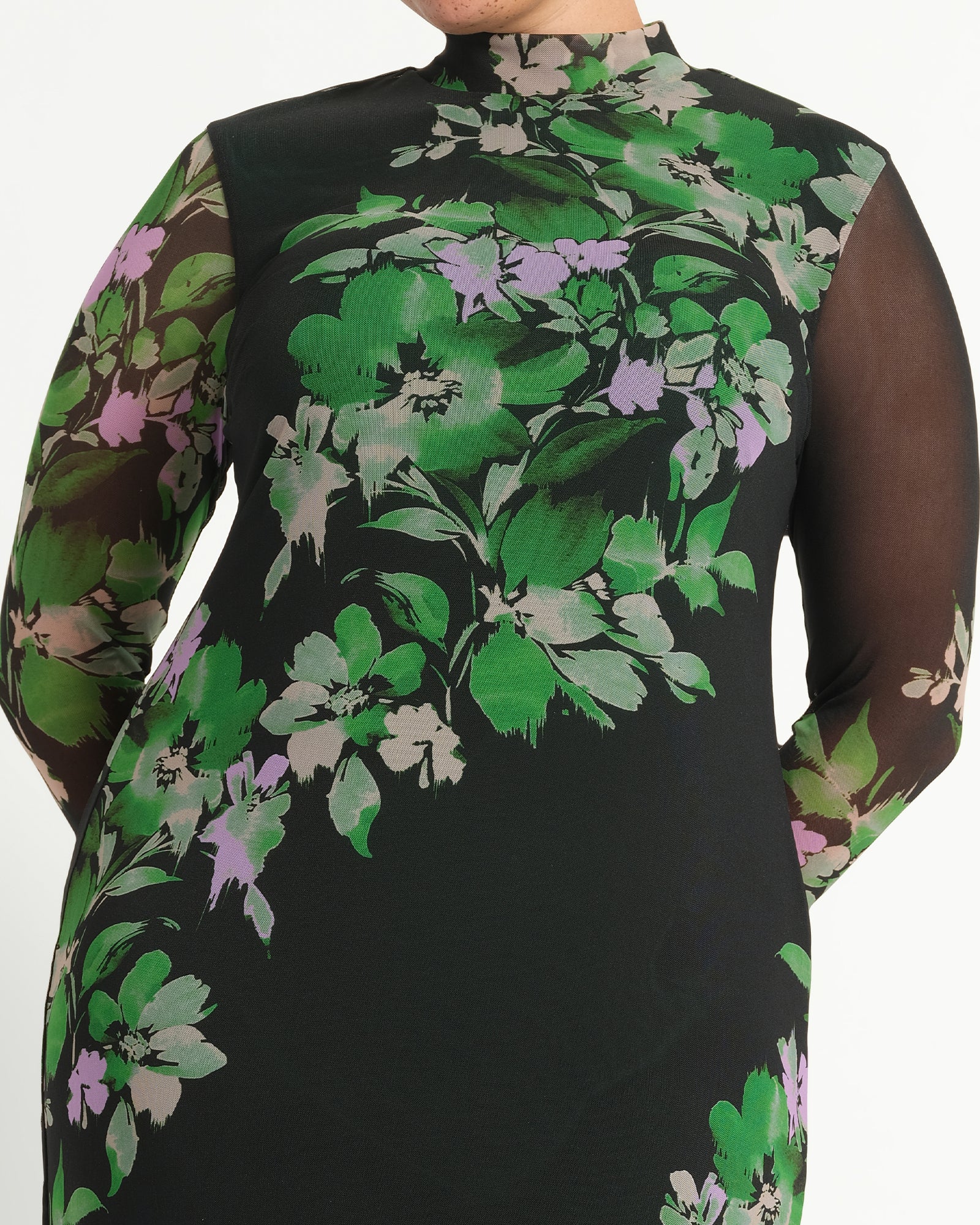 Estelle Fiora Long Sleeve Mesh Dress - Ivy Fleur Estelle Fiora Long Sleeve Mesh Dress - Ivy Fleur