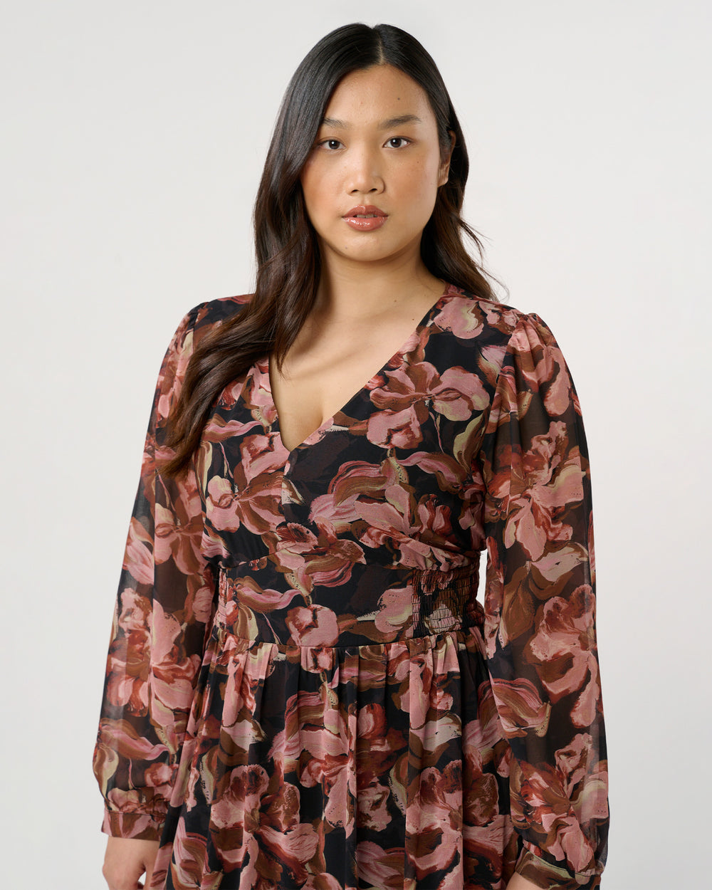 Natalia Dress - Choc/Blush - Estelle Clothing
