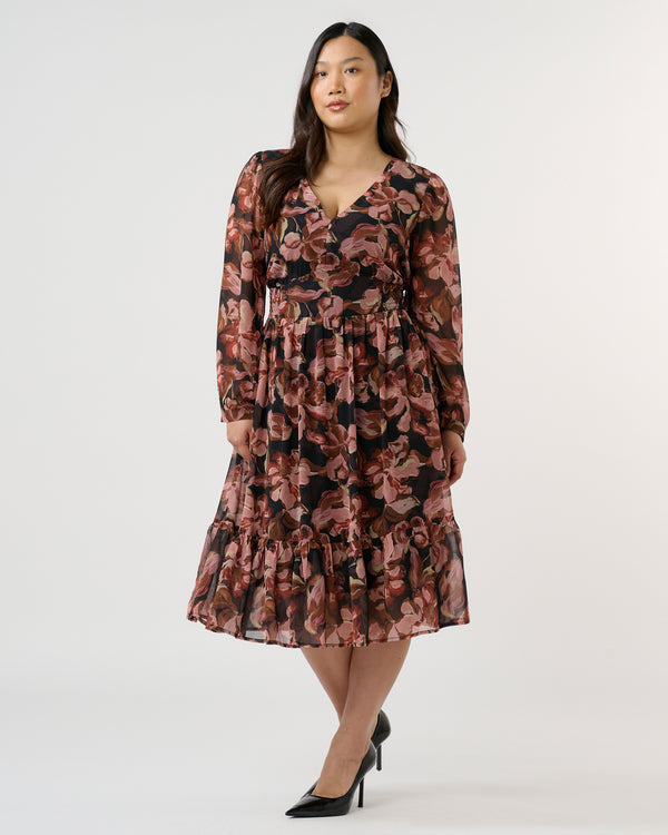 Natalia Dress - Choc/Blush - Estelle Clothing
