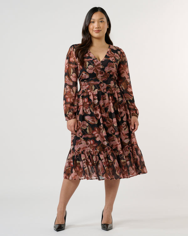 Natalia Dress - Choc/Blush - Estelle Clothing
