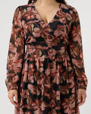 Natalia Dress - Choc/Blush - Estelle Clothing
