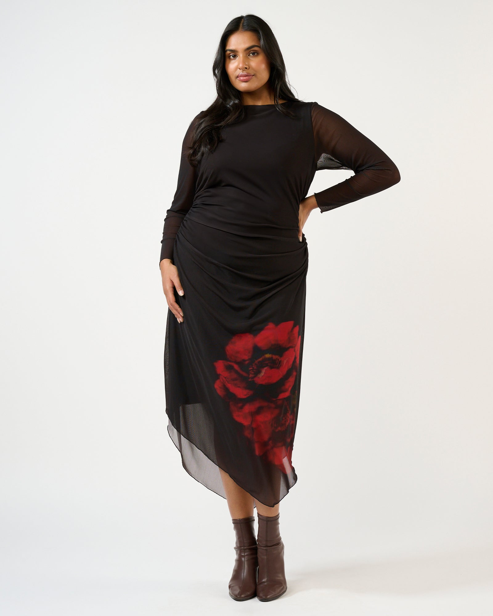 Raya Dress - Choc Rose - Estelle Clothing
