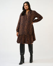 Leona Dress - Choc/Navy - Estelle Clothing
