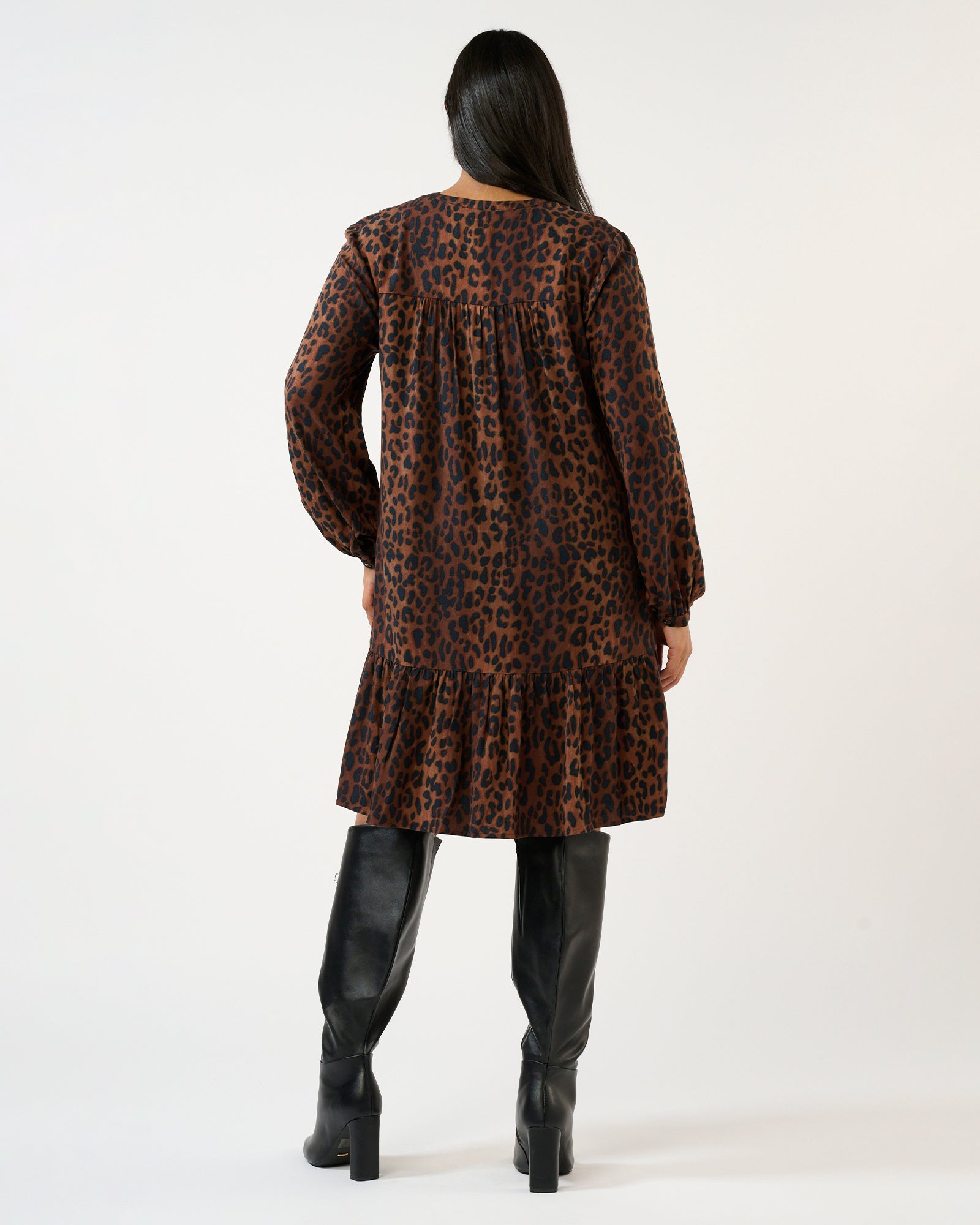 Leona Dress - Choc/Navy - Estelle Clothing