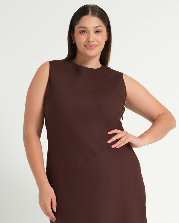 Nadia Dress - Chocolate - Estelle Clothing