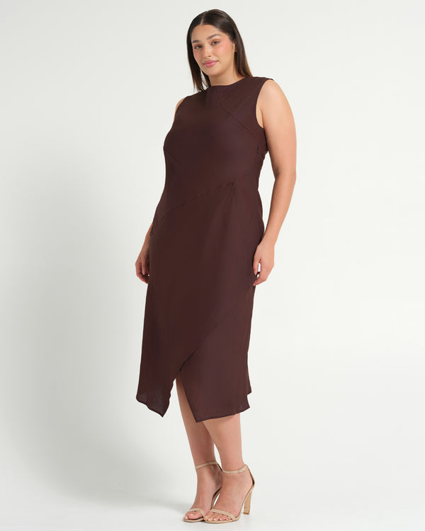 Nadia Dress - Chocolate - Estelle Clothing