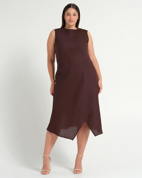 Nadia Dress - Chocolate - Estelle Clothing