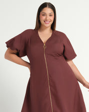 HEATHER DRESS - AUBERGINE - Estelle Clothing
