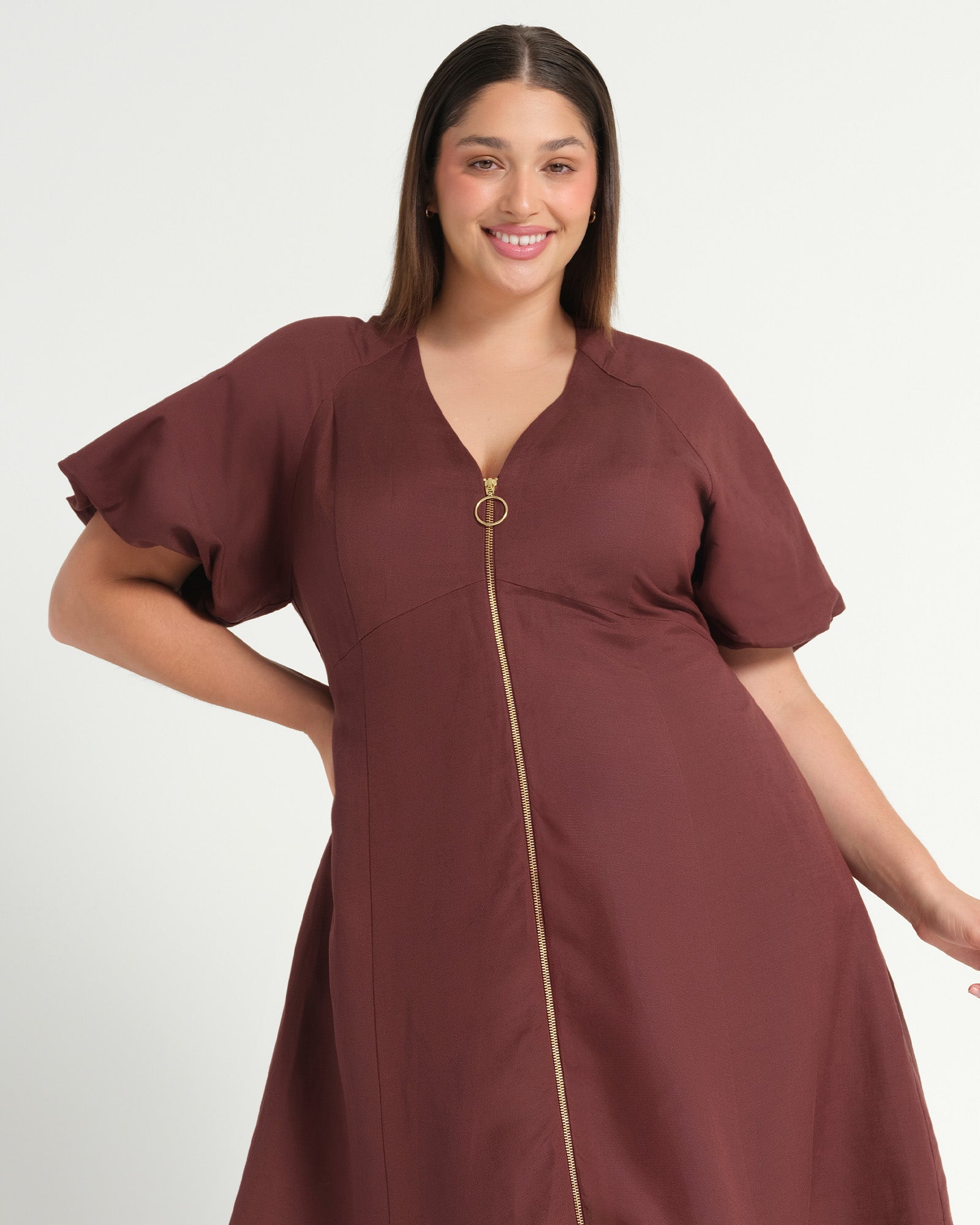 HEATHER DRESS - AUBERGINE - Estelle Clothing
