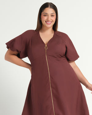 HEATHER DRESS - AUBERGINE - Estelle Clothing
