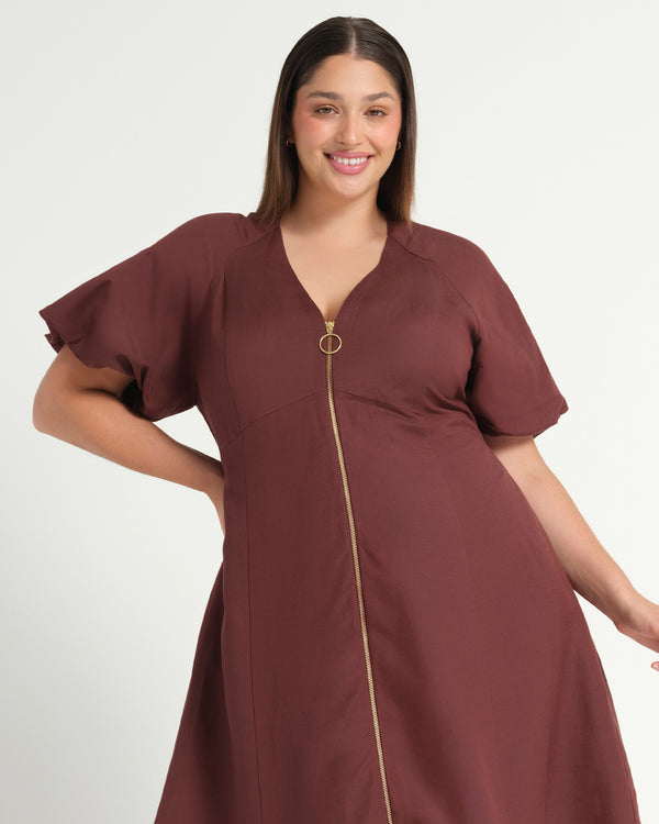 HEATHER DRESS - AUBERGINE - Estelle Clothing
