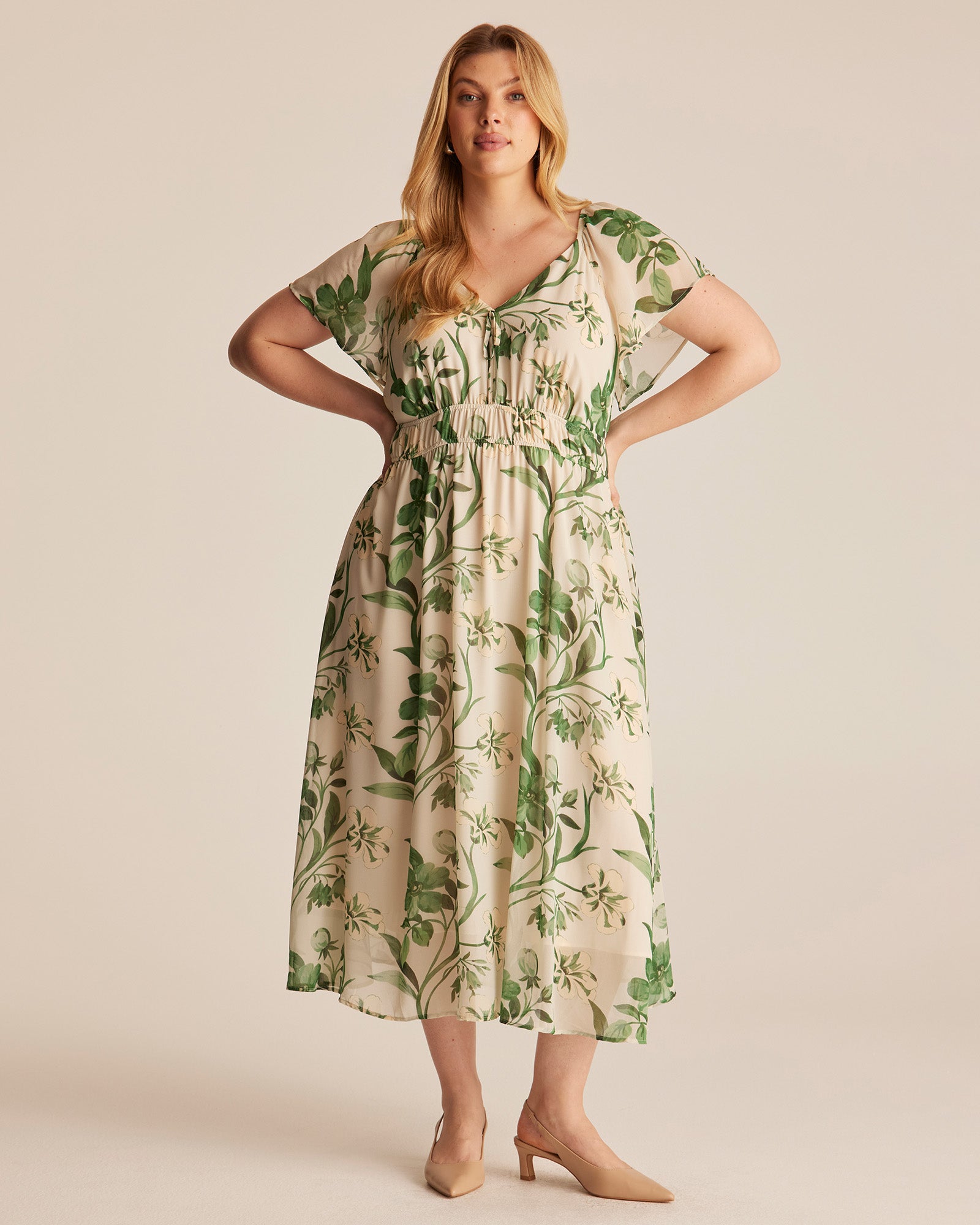 ANAYA DRESS - CREAM/GARDEN - Estelle Clothing
