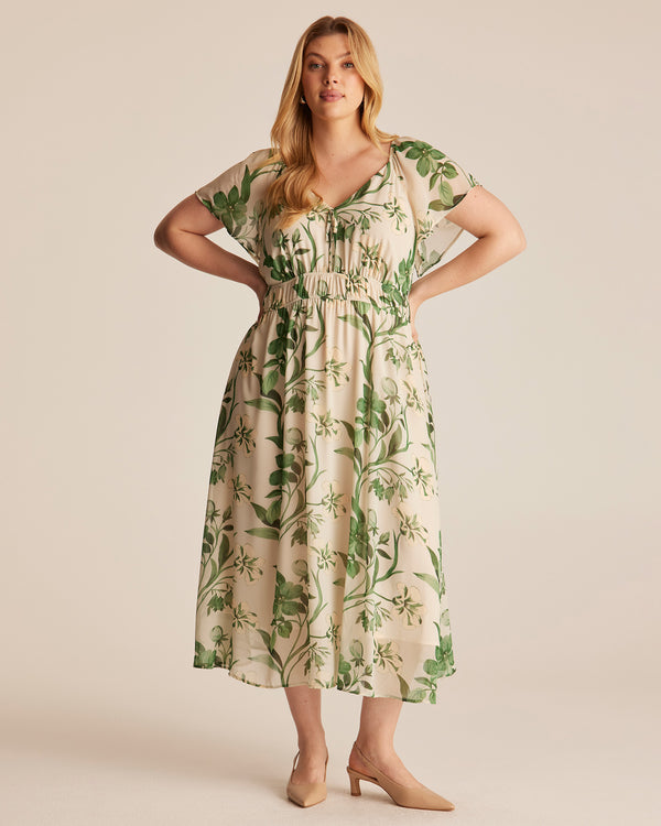 ANAYA DRESS - CREAM/GARDEN - Estelle Clothing
