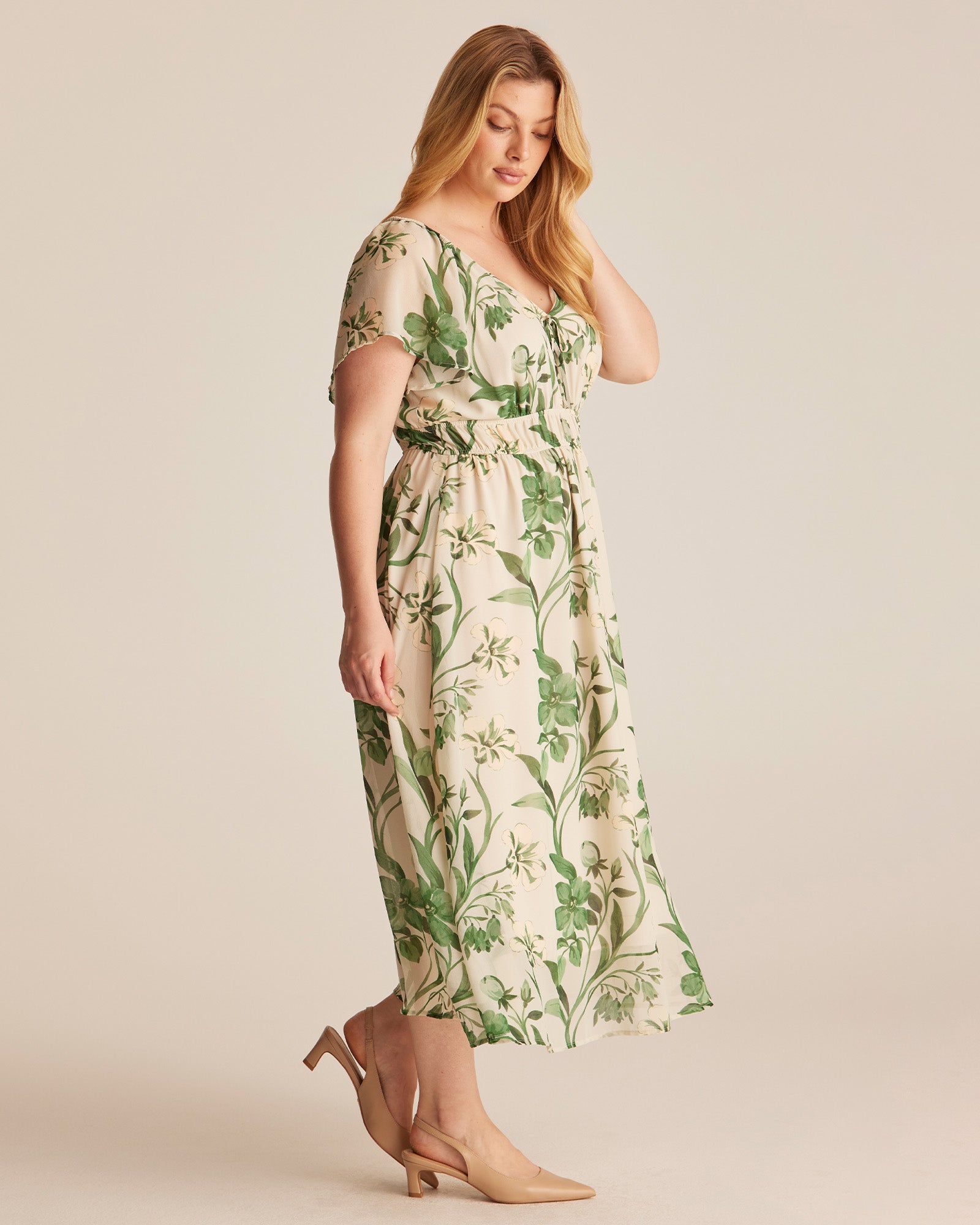 ANAYA DRESS - CREAM/GARDEN - Estelle Clothing

