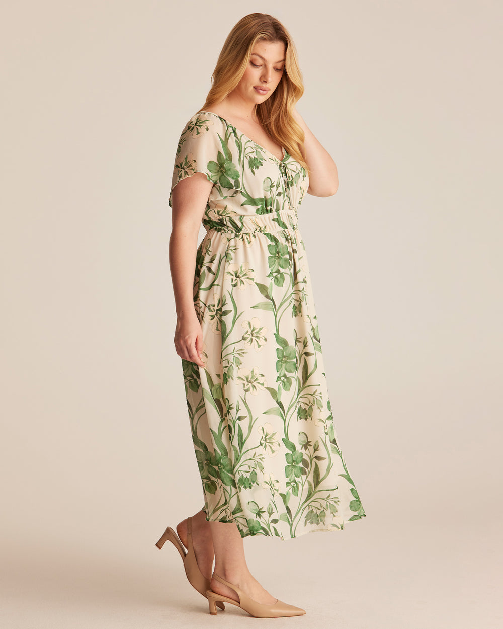 ANAYA DRESS - CREAM/GARDEN - Estelle Clothing
