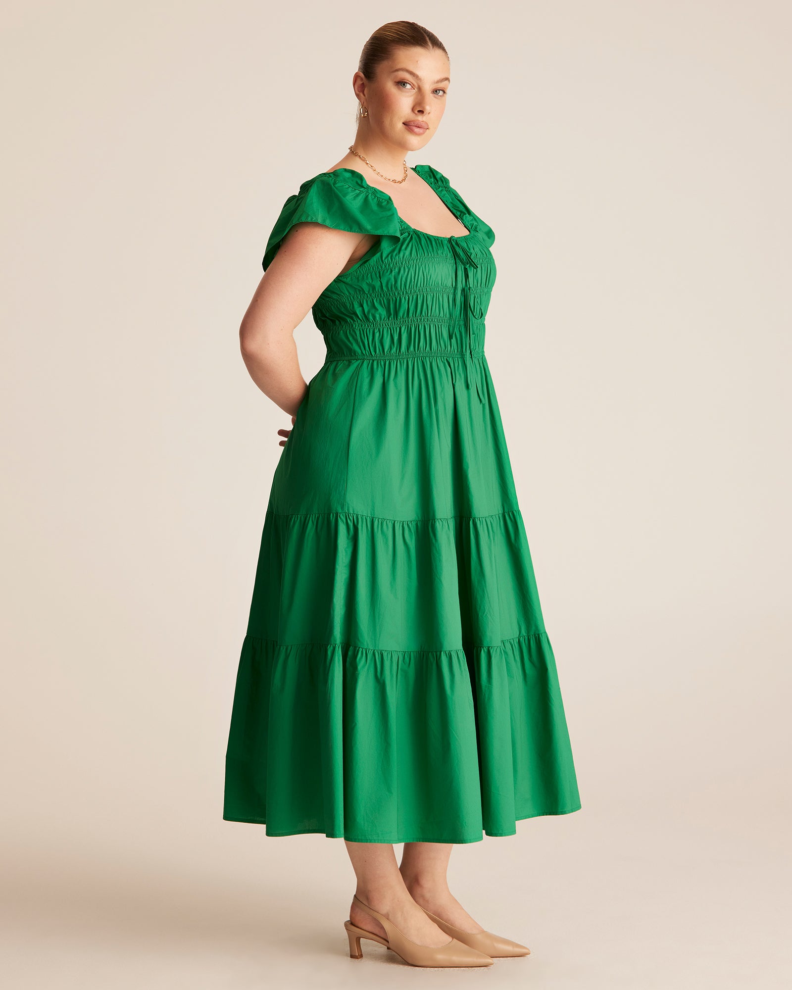 ALANA DRESS - EMERALD - Estelle Clothing
