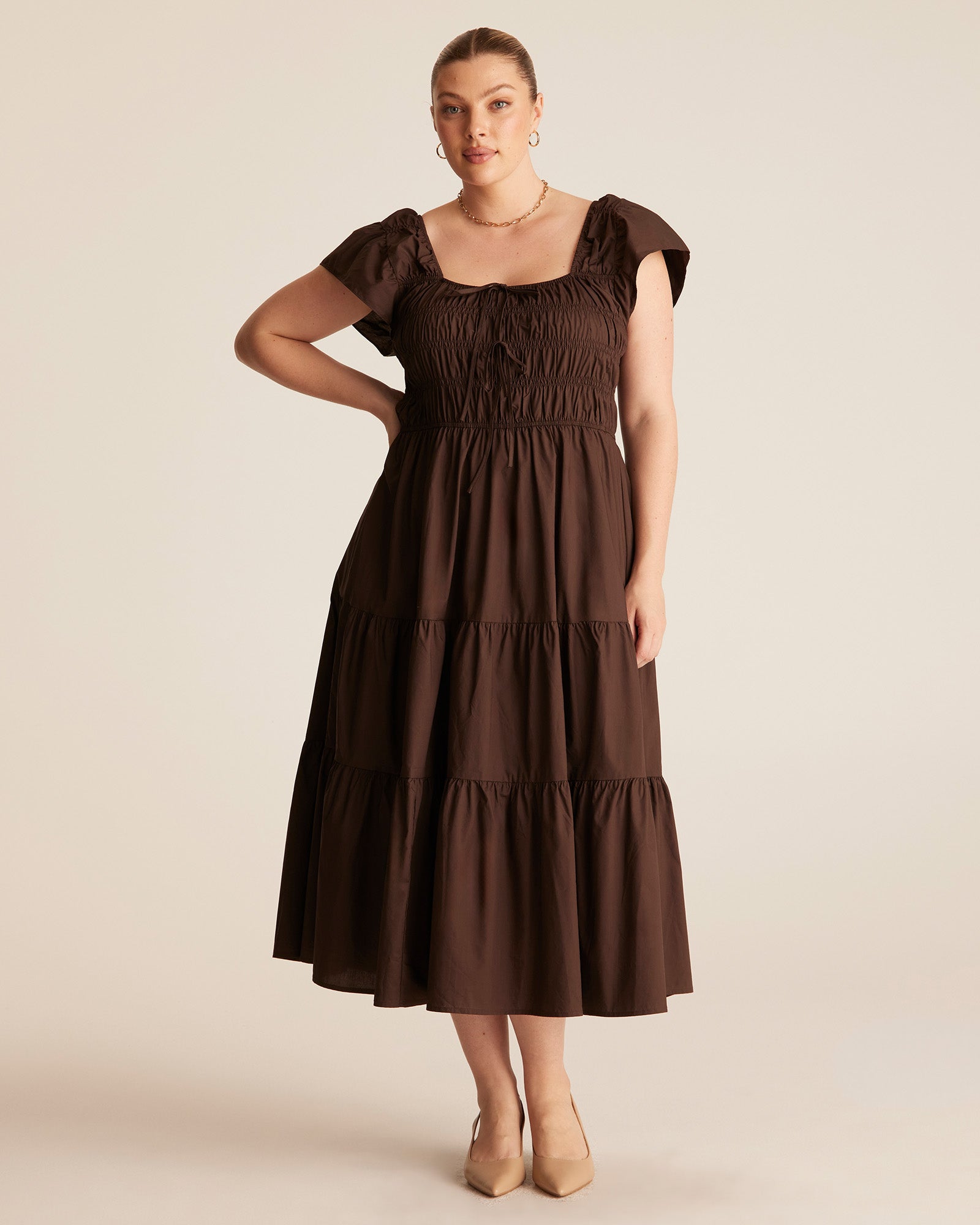 ALANA DRESS - Truffle - Estelle Clothing
