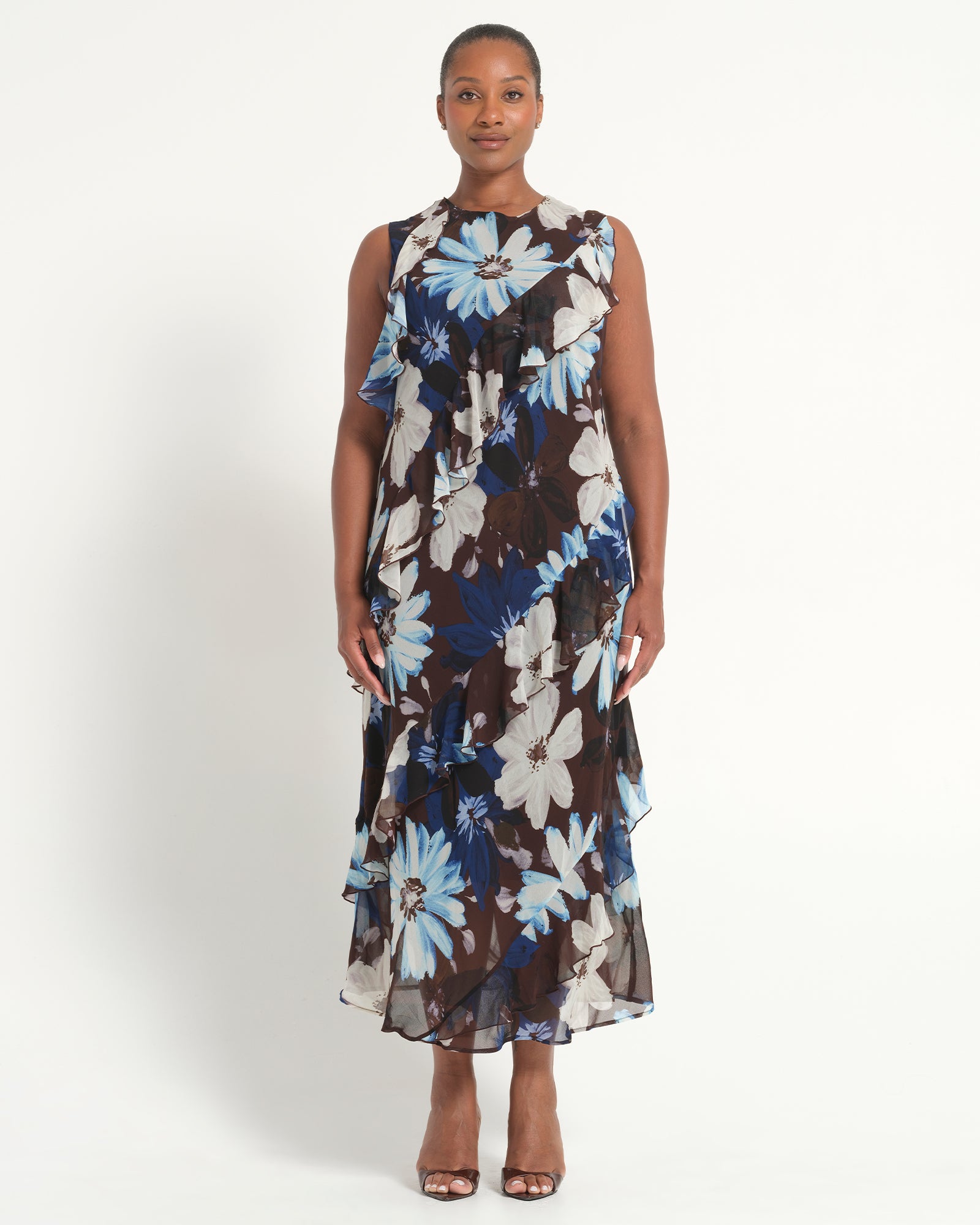 Aveline Dress - Choc Sky - Estelle Clothing
