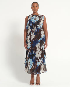 Aveline Dress - Choc Sky - Estelle Clothing
