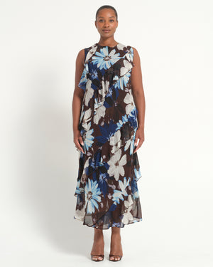 Aveline Dress - Choc Sky - Estelle Clothing

