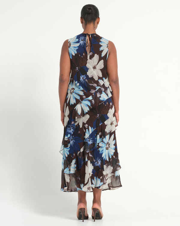 Aveline Dress - Choc Sky - Estelle Clothing
