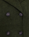 A close up of a Homeland Coat with fully functioning pockets.