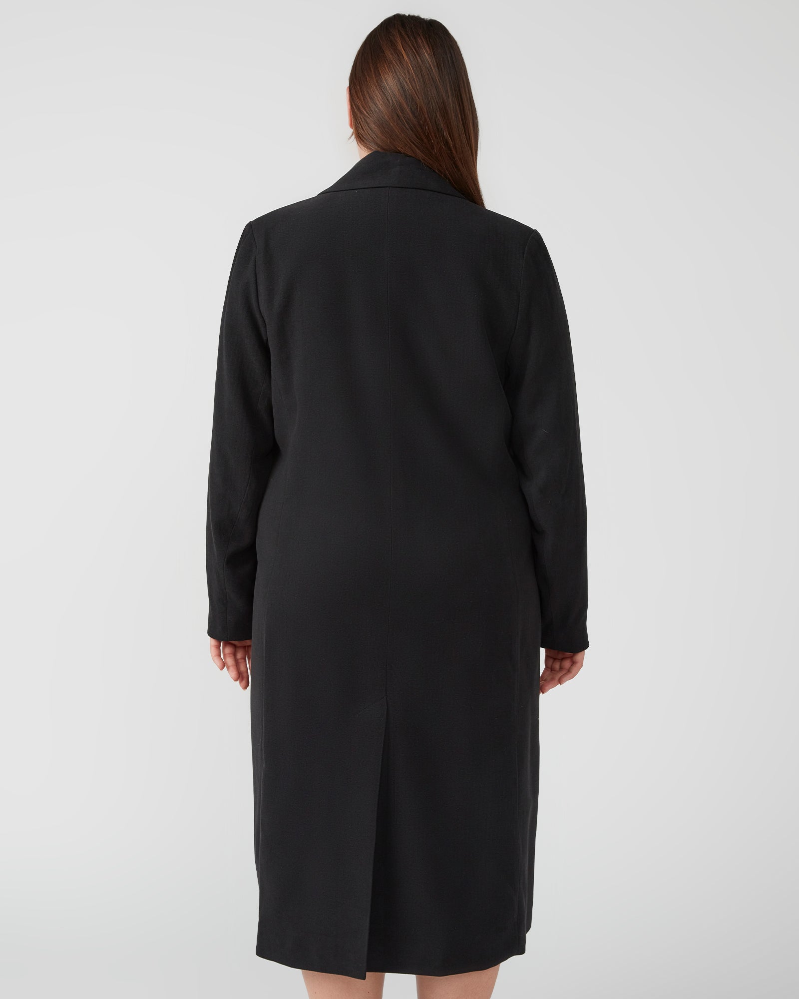 Estelle Long Line Black Full-Length Coat