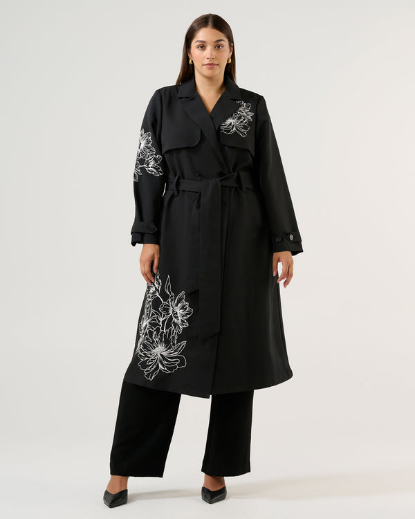 Monet Trench - Black/Cream - Estelle Clothing

