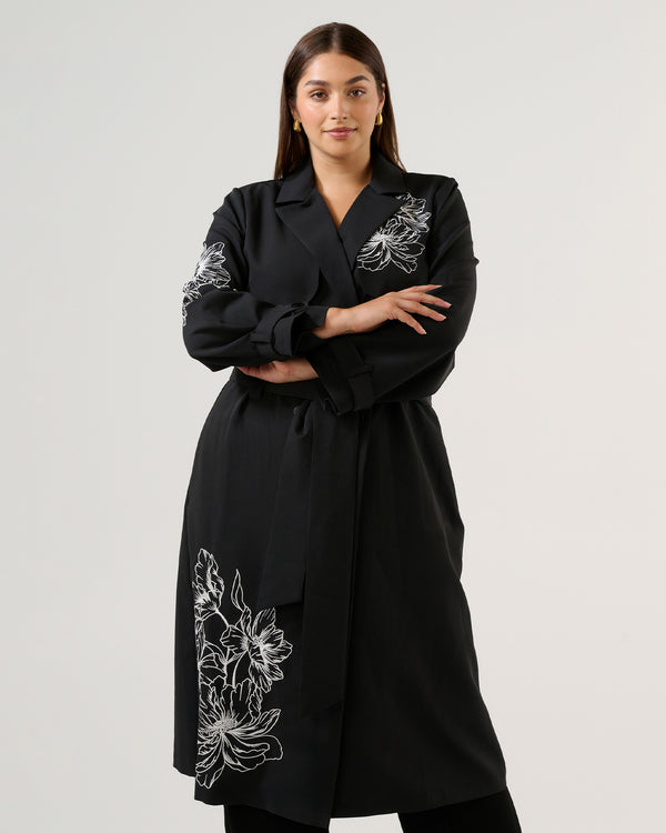 Monet Trench - Black/Cream - Estelle Clothing
