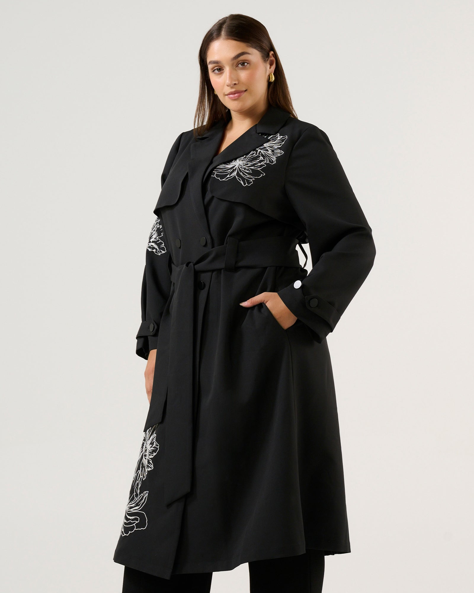 Monet Trench - Black/Cream - Estelle Clothing
