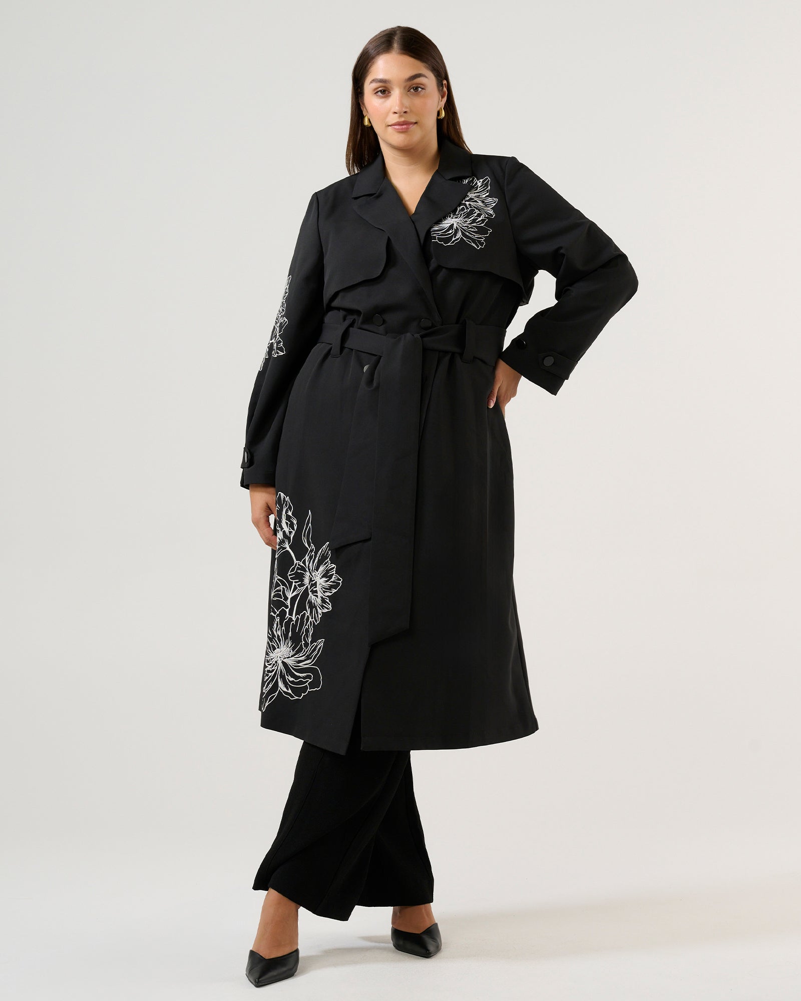 Monet Trench - Black/Cream - Estelle Clothing
