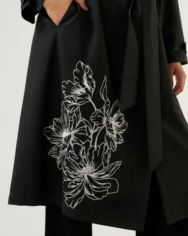 Monet Trench - Black/Cream - Estelle Clothing
